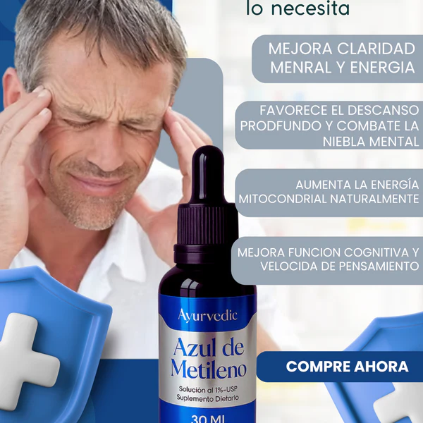 AZUL DE METILENO AYURVEDIC 30 ML - ORIGINAL 💙