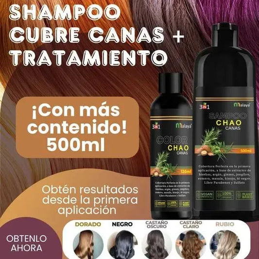 Shampoo 3 En 1 - Chao Canas + Tratamiento